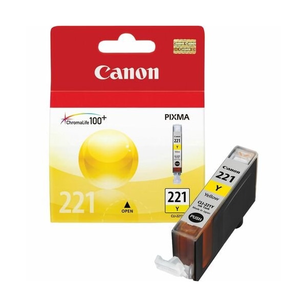 Canon Dye Ink Cartridge, 530 Page Yield, Yellow CNMCLI221Y - main